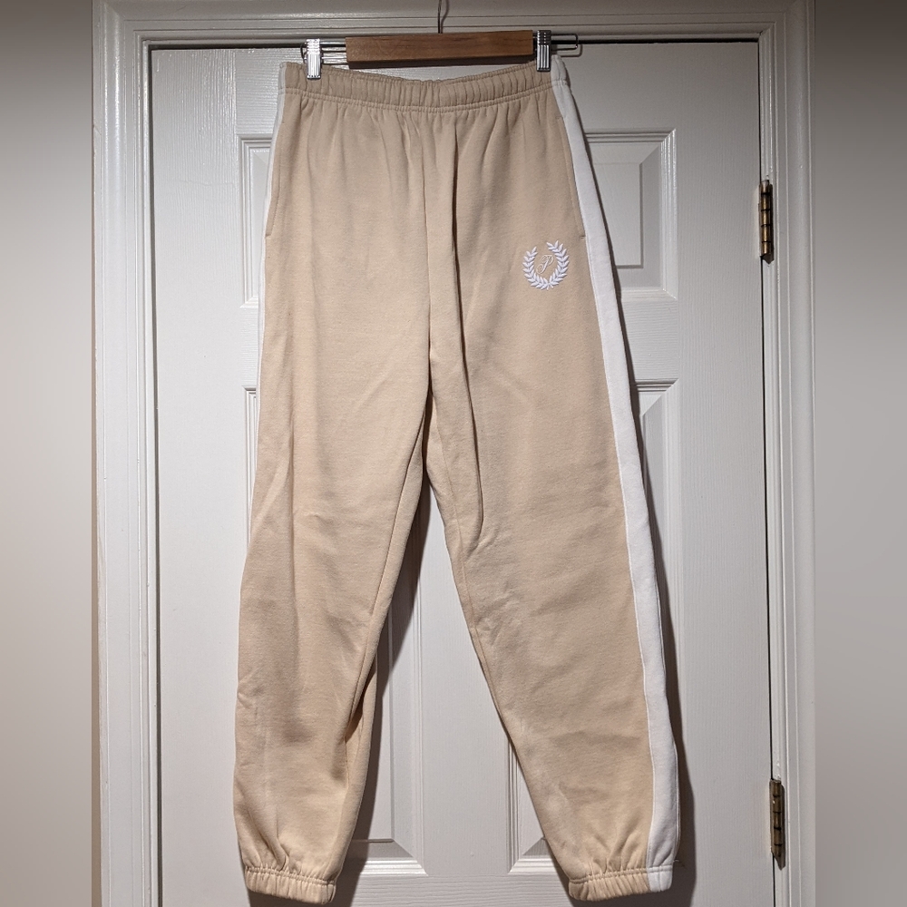 NWOT Women's M PINK Cream High Waisted Ivy Fleece Sweatpants